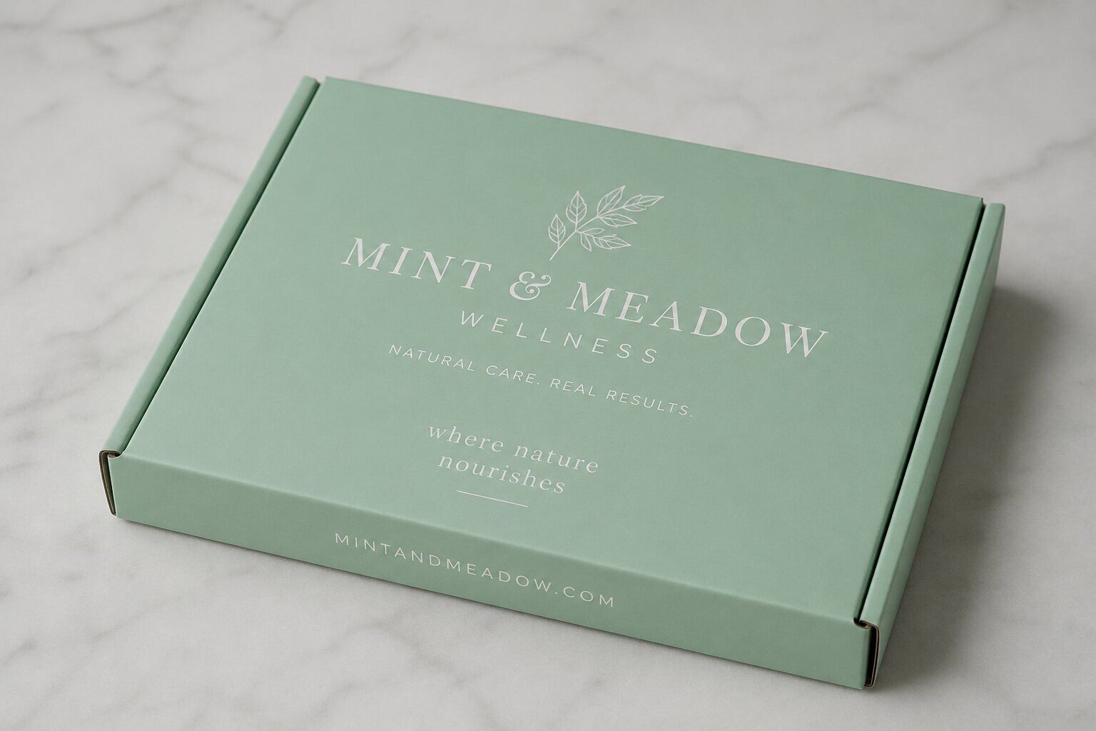 Mint green literature mailer box